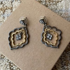 QVC Gunmetal and Gold Drop Earrings